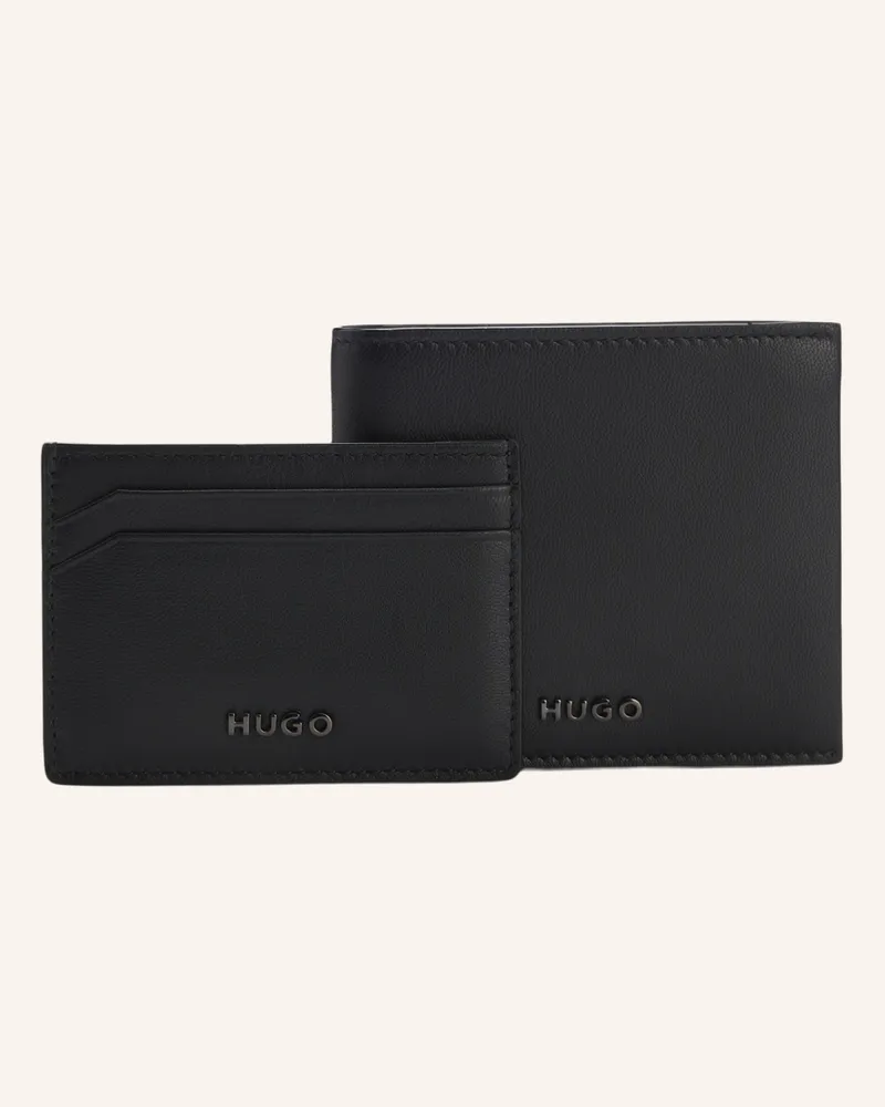 HUGO BOSS Kleine Leder-Geschenkset GBHM_4CC&CARDCASE Schwarz