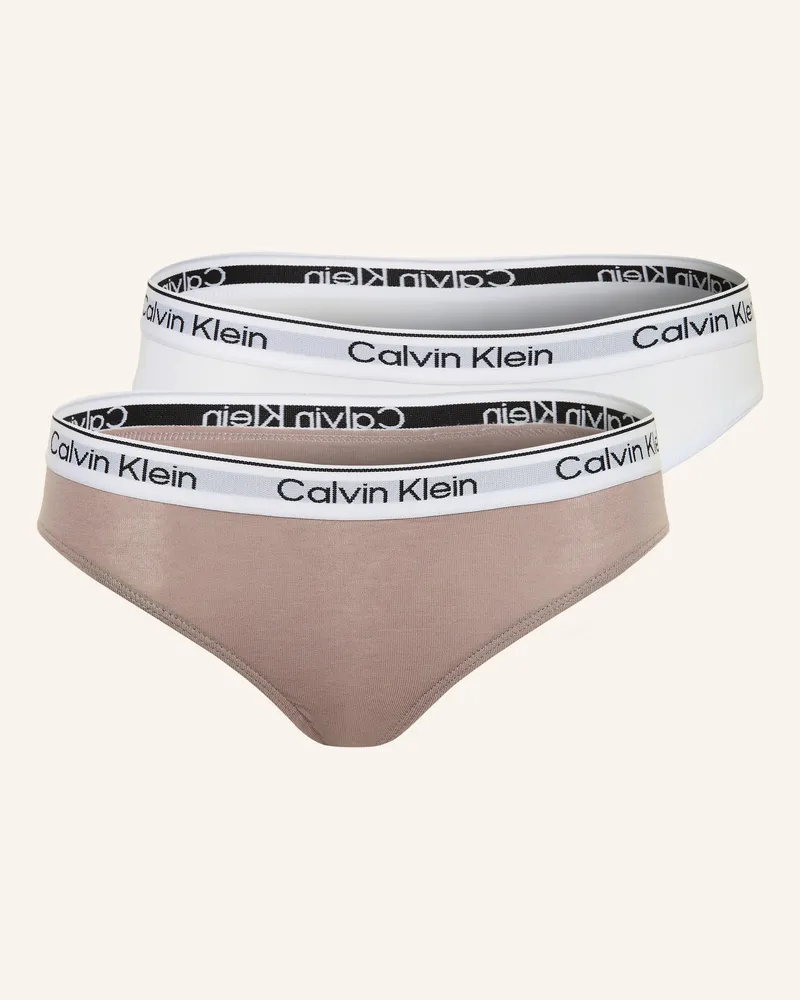 Calvin Klein 2er-Pack Slips Icon Cotton Stretch rosa Weiss