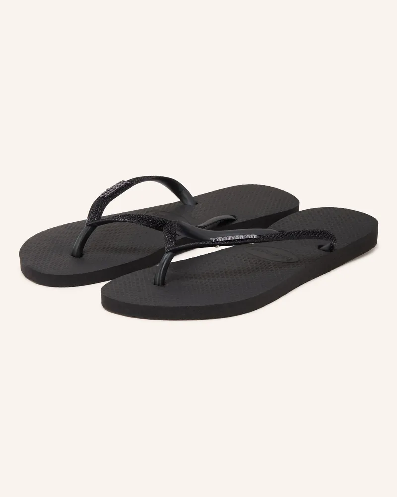 Havaianas Zehentrenner Slim Glitter schwarz Schwarz