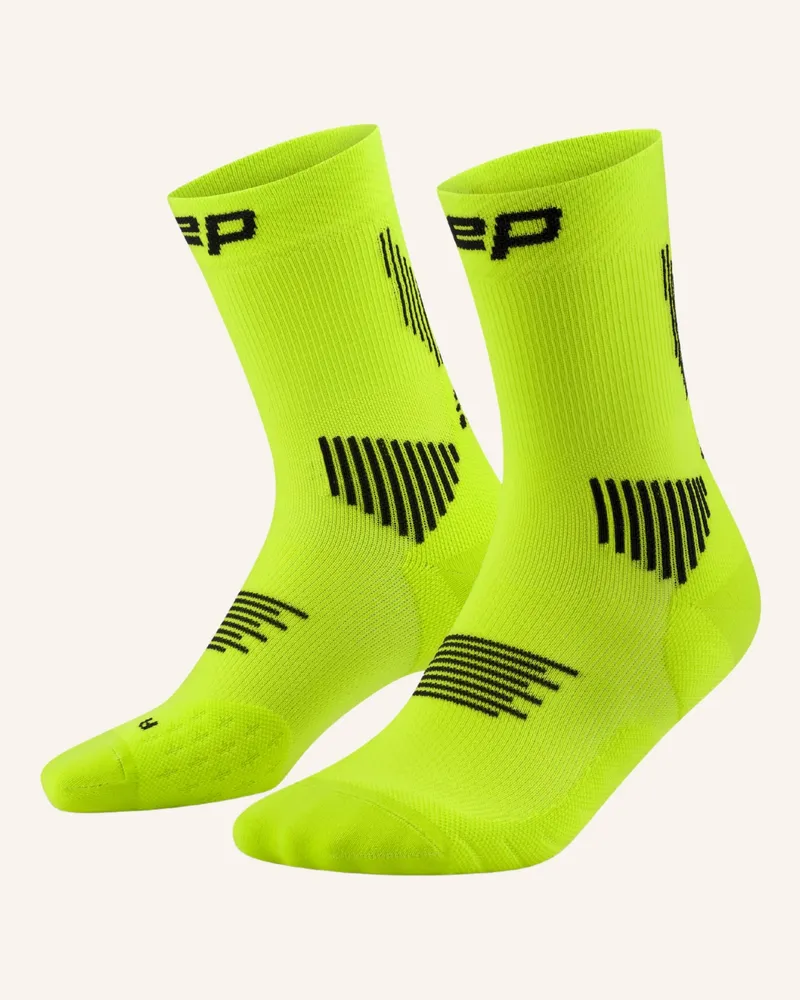 CEP Laufsocken Core Run Mid Cut gruen Schwarz