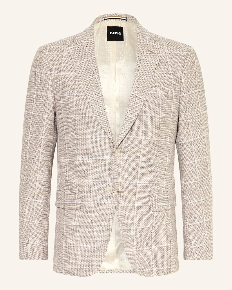 HUGO BOSS Sakko Hutson Slim Fit weiss Taupe