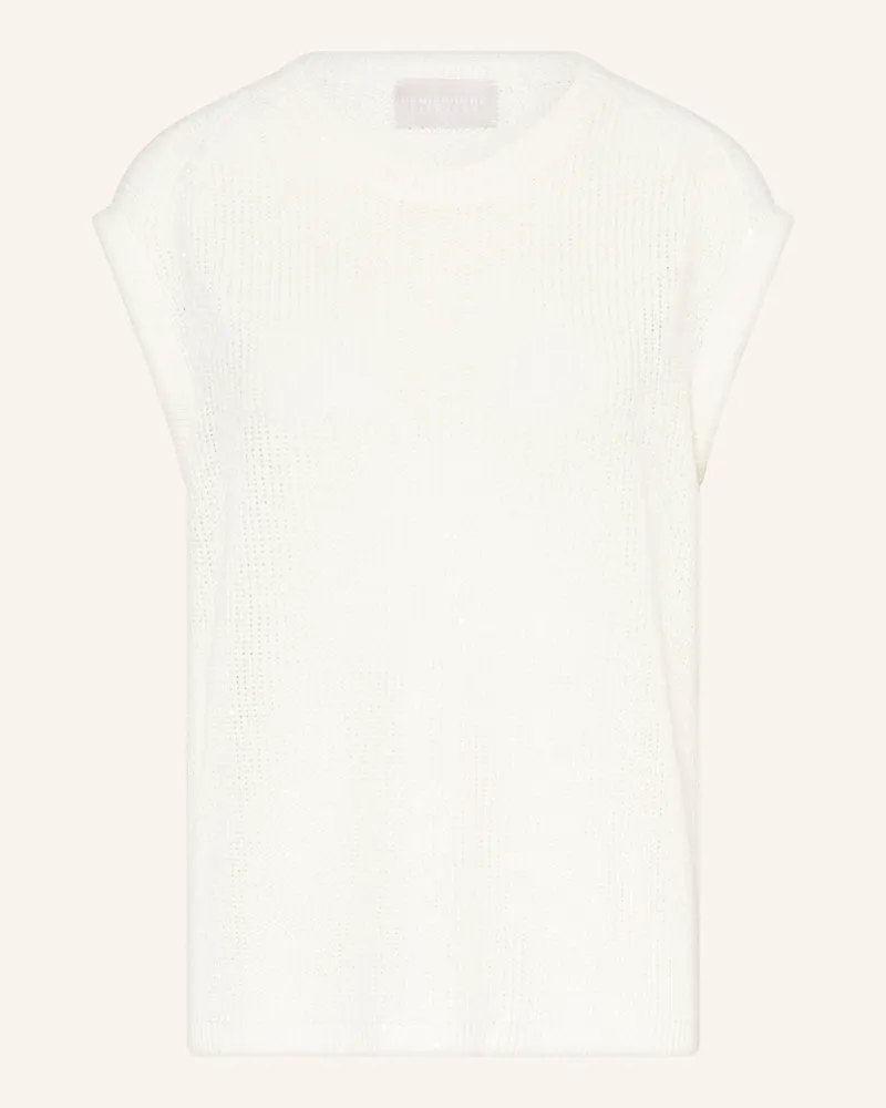 hemisphere Leinenpullunder Mit Pailletten weiss Weiss