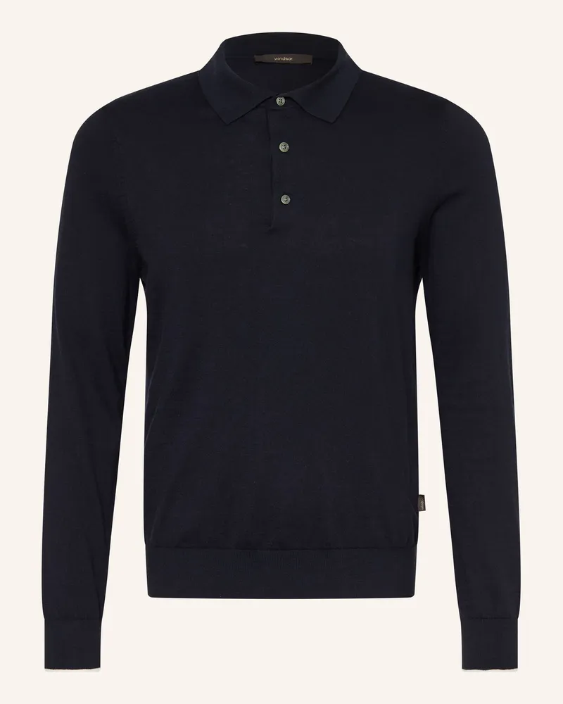 windsor. Strick-Poloshirt Cashmilo blau Dunkelblau