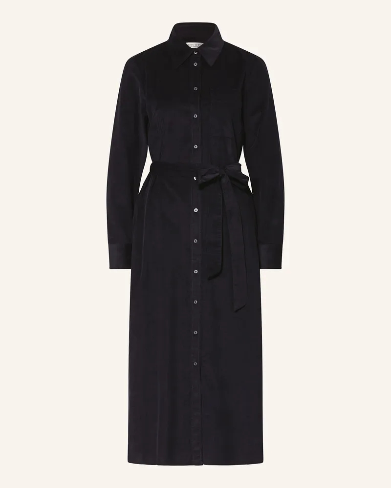 Marc O'Polo Hemdblusenkleid aus Cord Dunkelblau