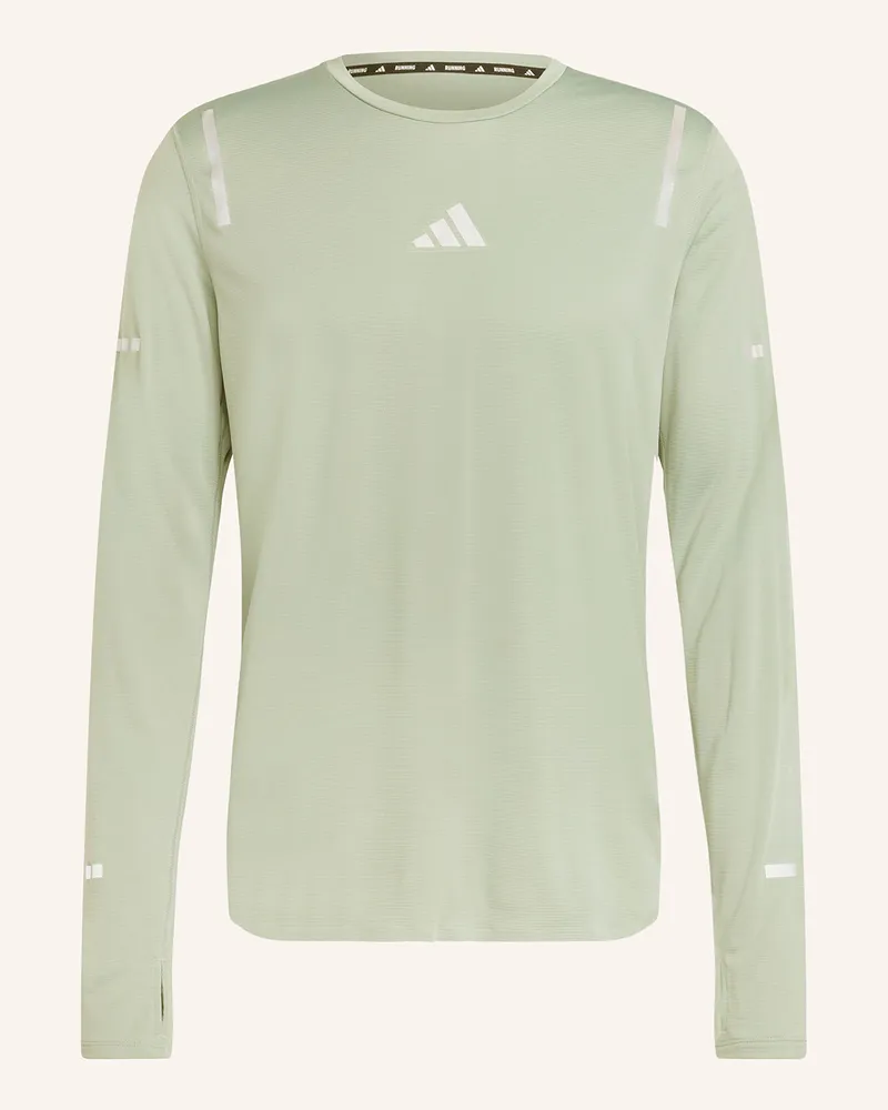 adidas Laufshirt ULTIMATE RUNNING REFLECTIVE LONGSLEEVE Hellgrün