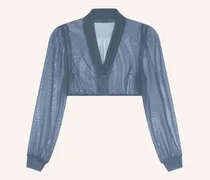 Dirndlbluse Aus Mesh blau
