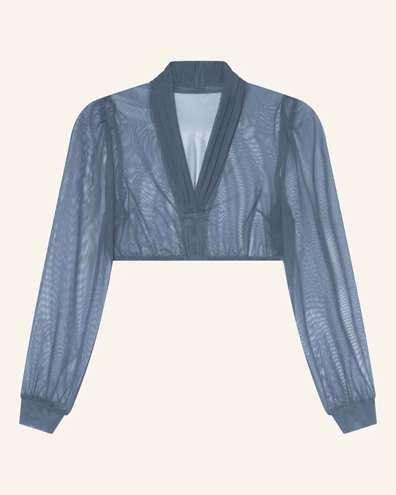 Johann & Johanna Dirndlbluse Aus Mesh blau Blaugrau