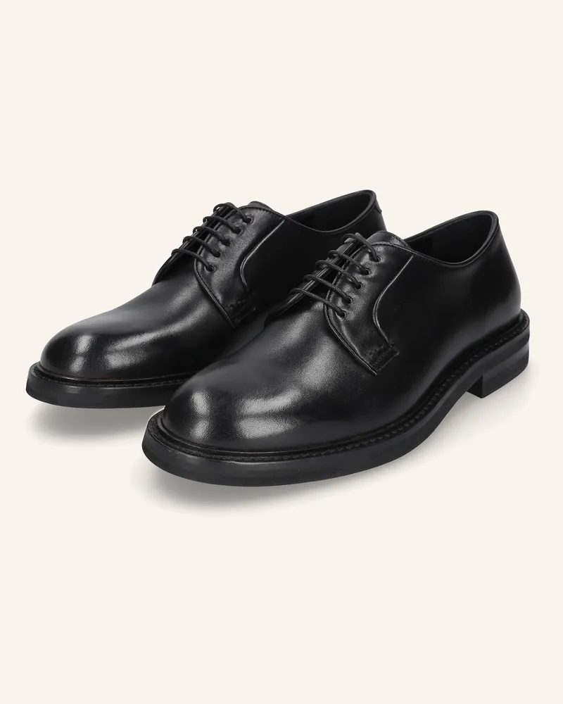 Heinrich Dinkelacker Schnürer Florenz Derby Plain Bc schwarz Schwarz