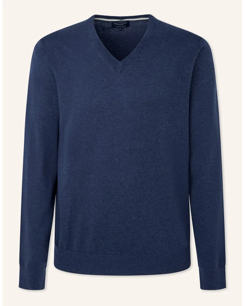 Hackett Pullover COTTON CASHMERE V NECK Blau