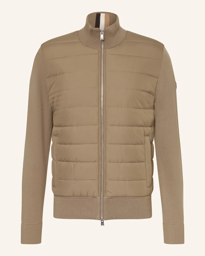 HUGO BOSS Steppjacke H-HERNESTO im Materialmix Khaki