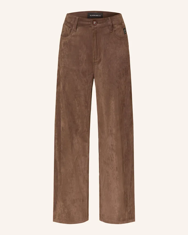 Elias Rumelis Marlenehose Noralie In Lederoptik braun Dunkelbraun