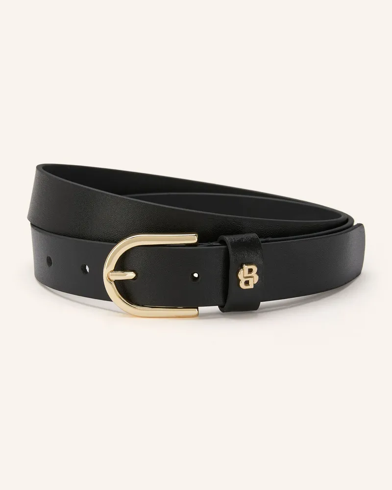 HUGO BOSS Ledergürtel Scarlet schwarz Schwarz