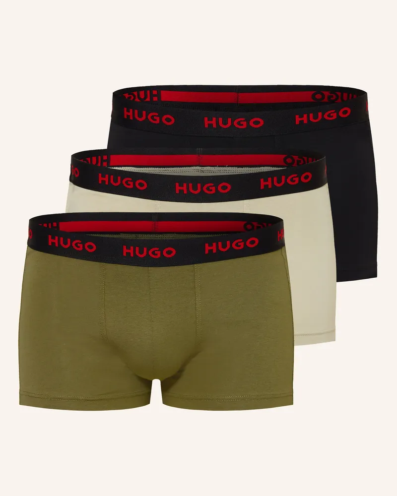 HUGO BOSS 3er-Pack Boxershorts gruen Khaki