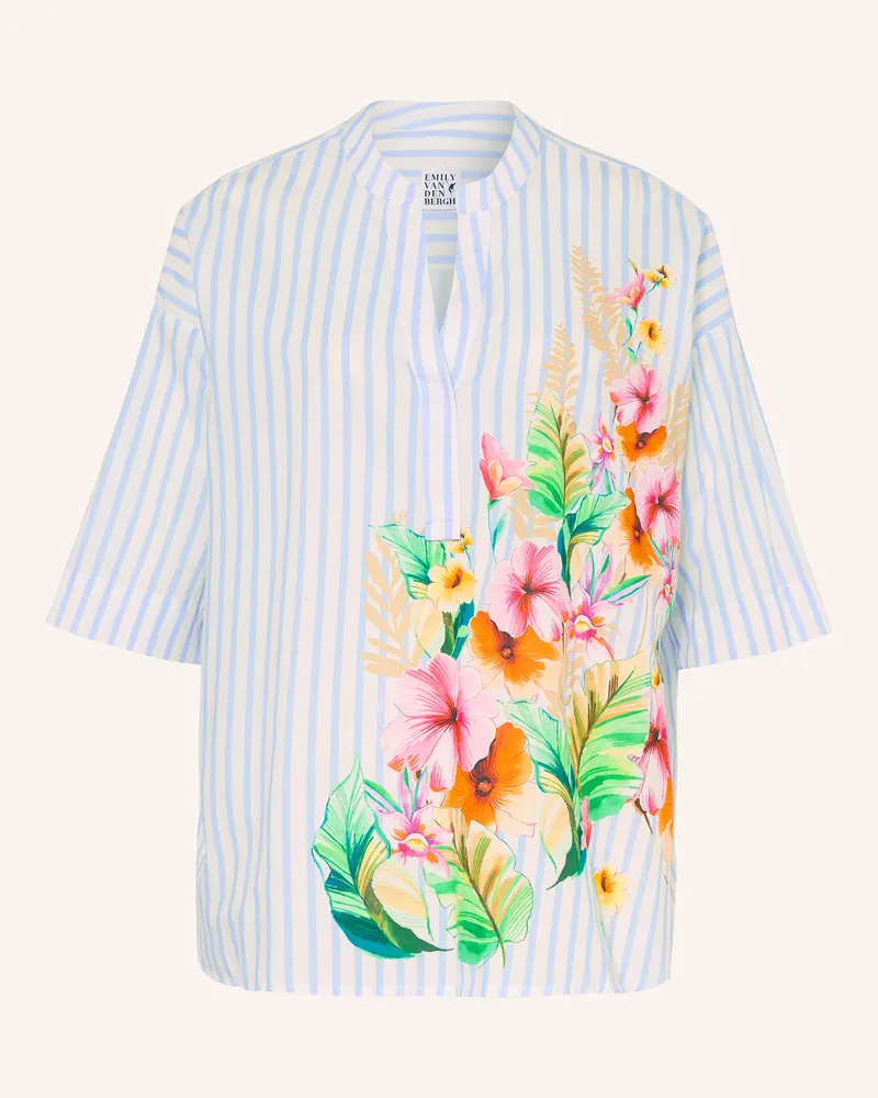 Emily van den Bergh Blusenshirt Mit 3/4-Arm blau Hellblau