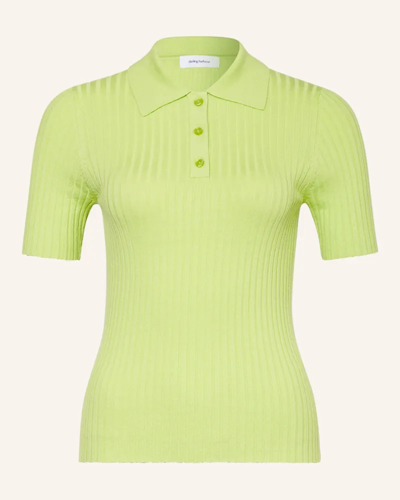 Darling Harbour Strick-Poloshirt Gelb