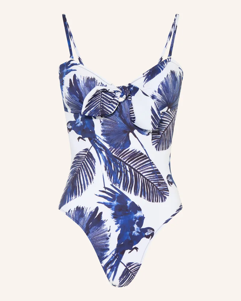 Vilebrequin Bandeau-Badeanzug Lucielle weiss Dunkelblau