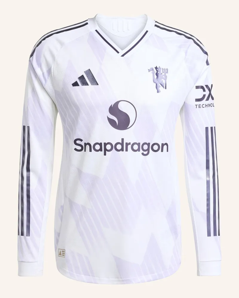 adidas MANCHESTER UNITED 25/26 LONG SLEEVE AUSWÄRTSTRIKOT AUTHENTIC Weiss