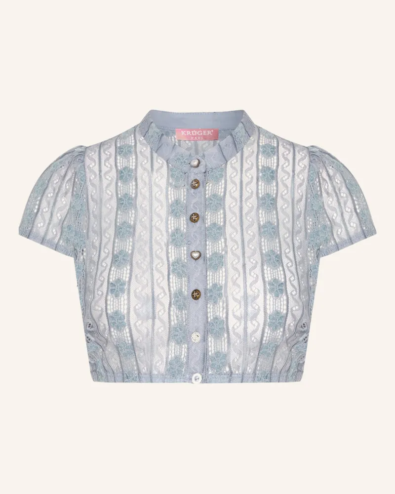 Krüger Dirndlbluse Lavina blau Hellblau