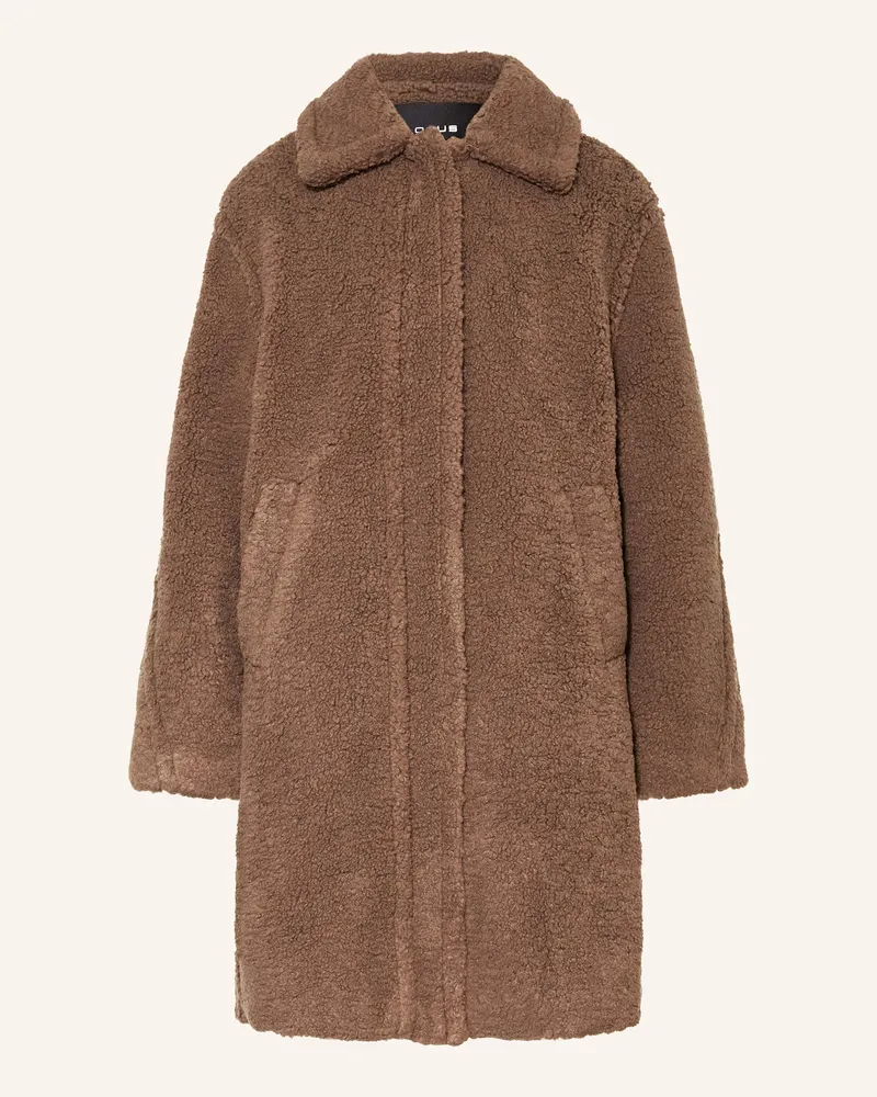 OPUS Kunstfell-Mantel Heddy braun Dunkelbraun