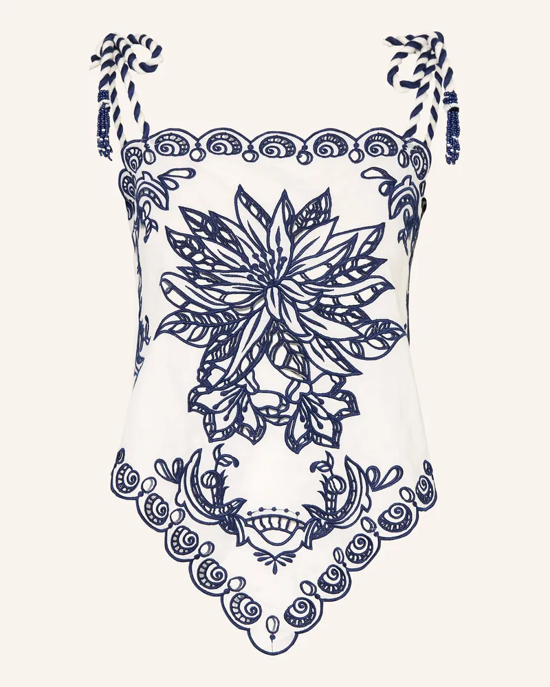 FARM Rio Blusentop Garden Tiles Mit Lochspitze blau Dunkelblau