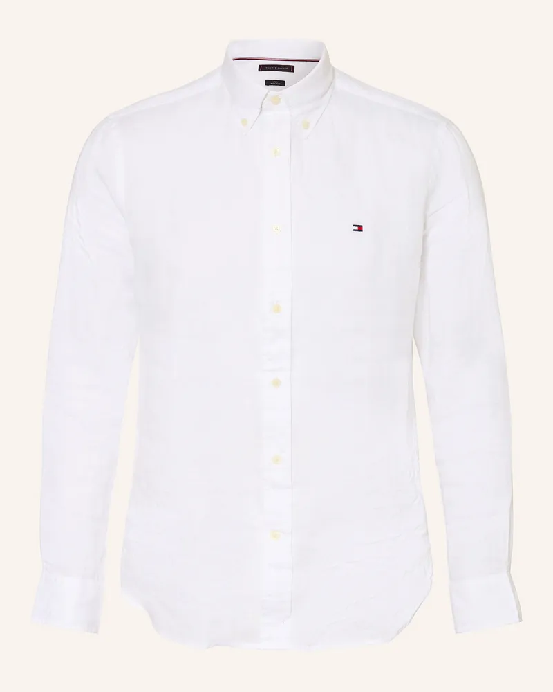 Tommy Hilfiger Leinenhemd Regular Fit weiss Weiss