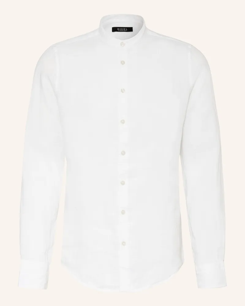 Digel Leinenhemd KOEN Slim Fit mit Stehkragen Weiss