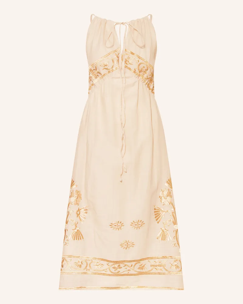 Greek Archaic Kori Strandkleid CRETE mit Glitzergarn Creme