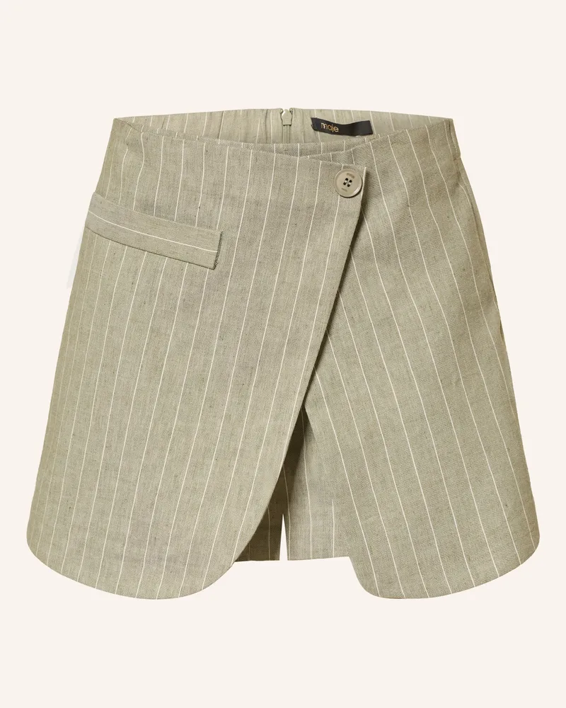 Maje Skort Mit Leinen gruen Khaki