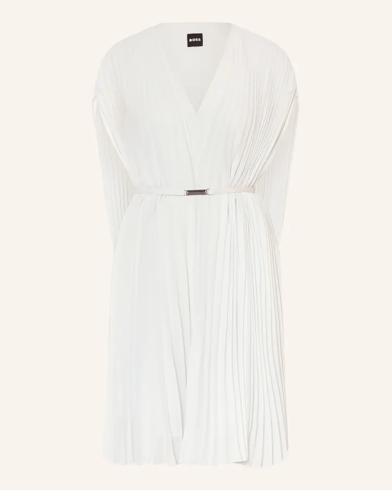 HUGO BOSS Cocktailkleid mit Plissees Hellblau