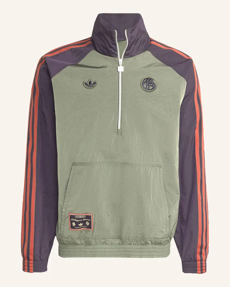 adidas FC BAYERN MÜNCHEN TERRACE ICONS JACKE MIT REISSVERSCHLUSS BIS ZUR BRUST Grün