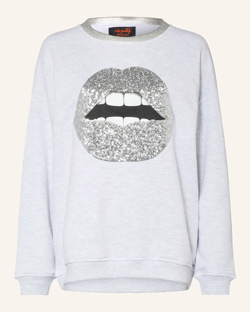 Miss Goodlife Sweatshirt Mit Pailletten Und Glitzergarn grau Hellgrau