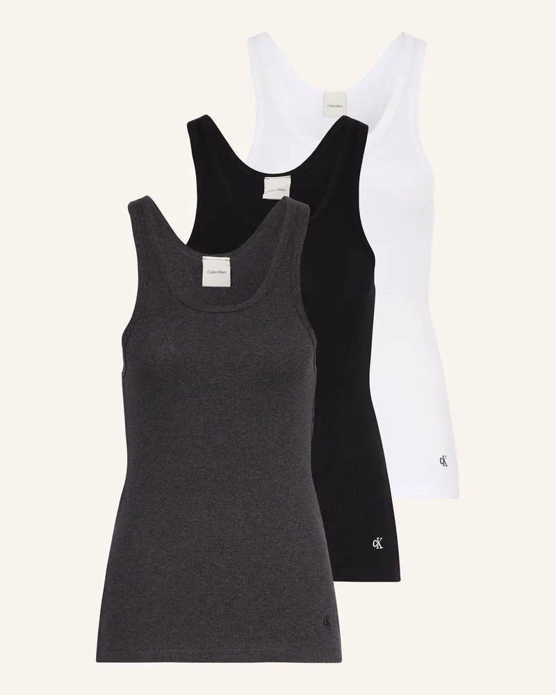 Calvin Klein 3er-Pack Tops 100% COTTON Schwarz
