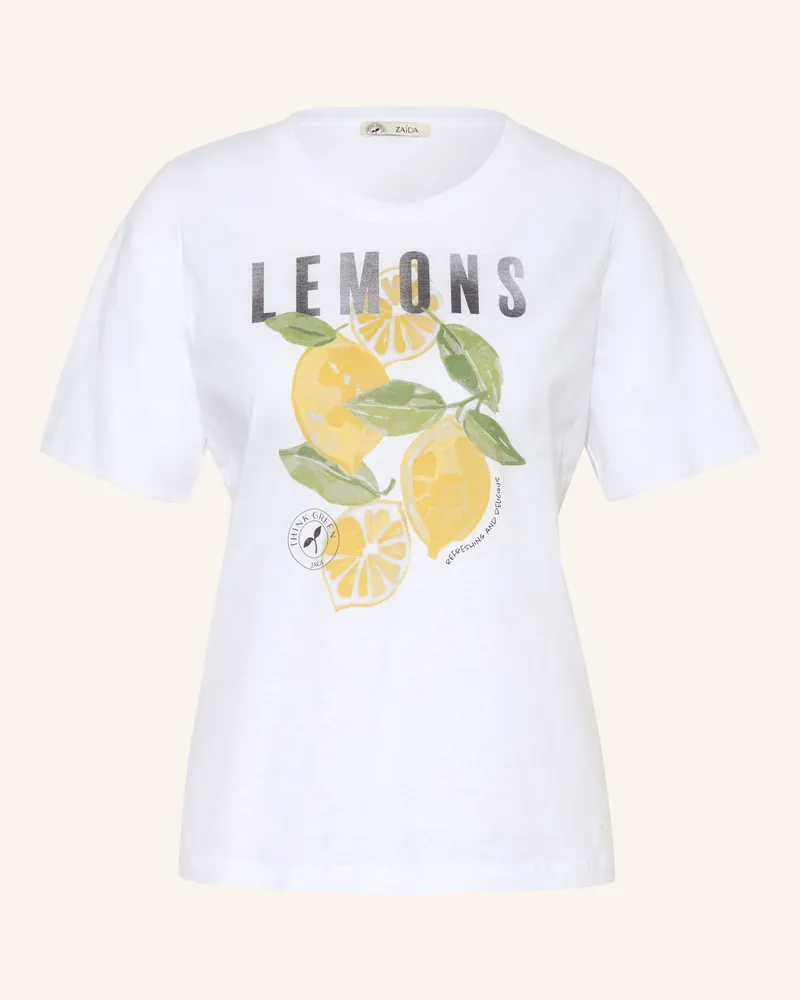ZAíDA T-Shirt gelb Weiss