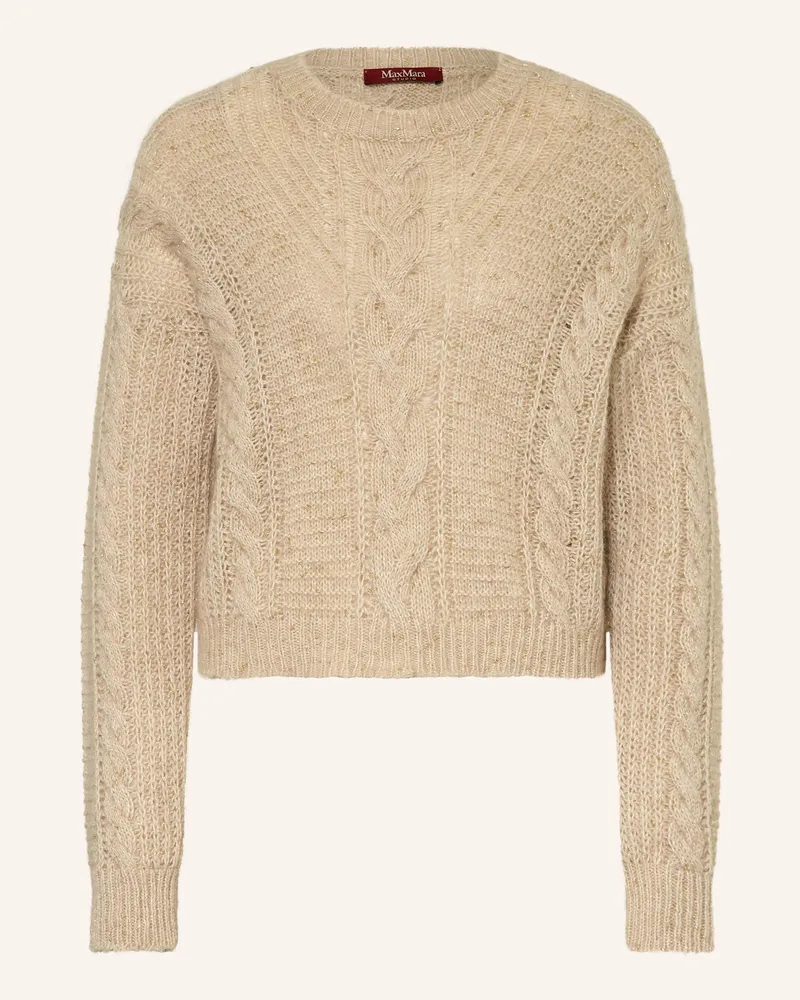 Max Mara Pullover CRASSO mit Alpaka und Glitzergarn Beige