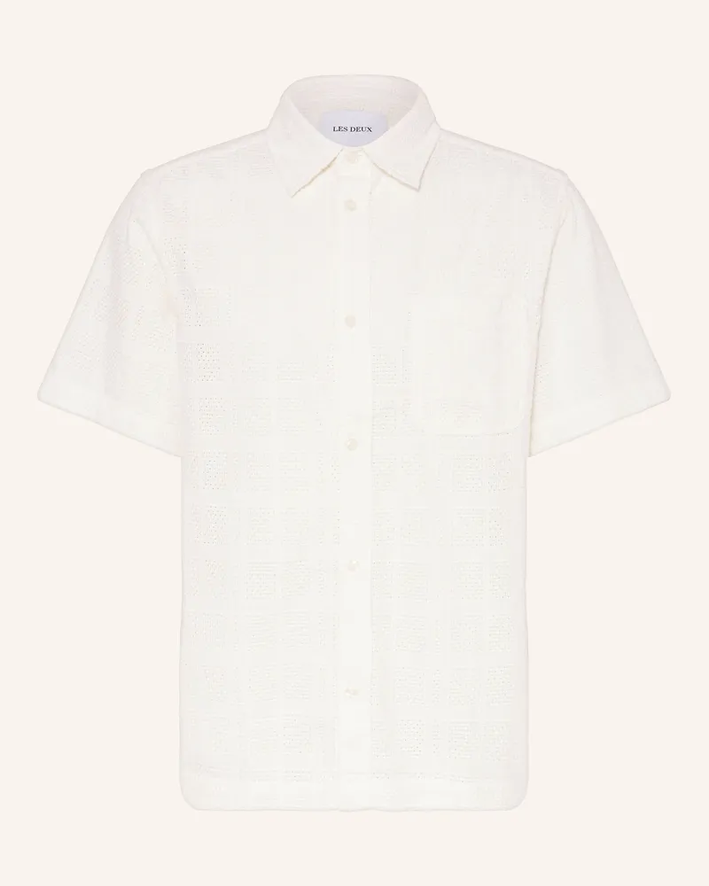LES DEUX Kurzarm-Hemd CHARLIE Regular Fit Weiss