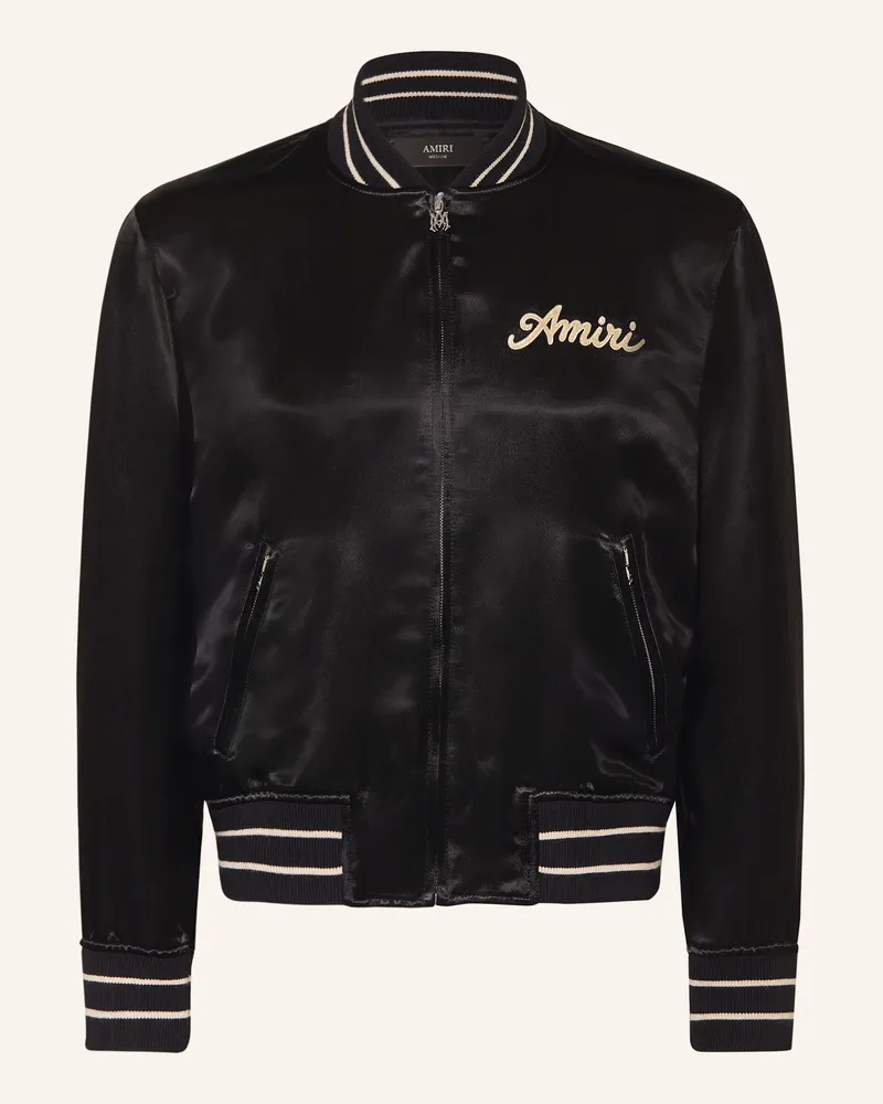 Amiri Blouson CLUB AMIRI aus Satin Schwarz