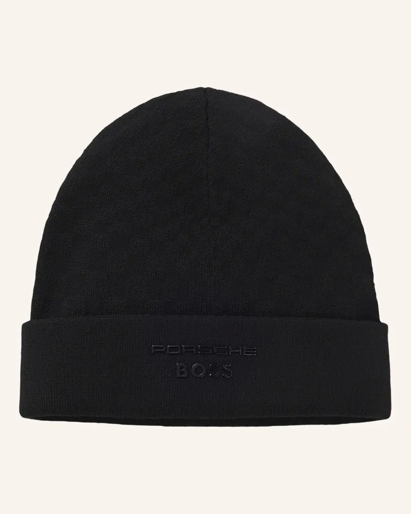 HUGO BOSS Strickm�Tze Pasha Beanie Jacq Ps schwarz Schwarz