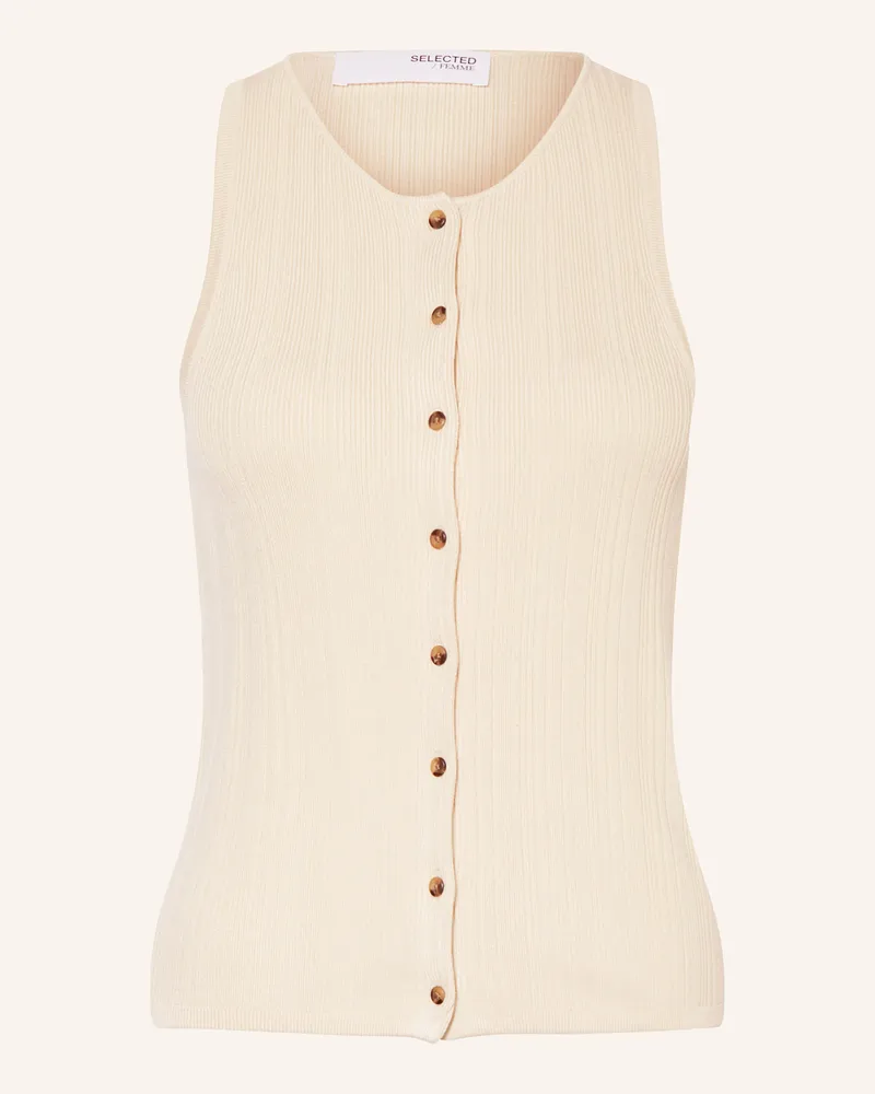 Selected Stricktop weiss Creme