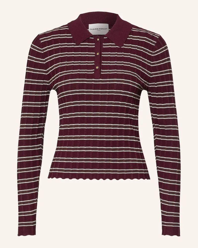 Claudie Pierlot Strick-Poloshirt rot Dunkelrot
