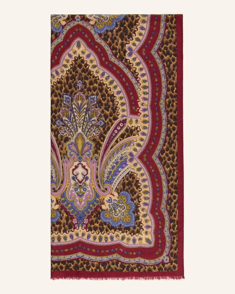 Etro Schal Mit Seide Und Cashmere rot Dunkelrot