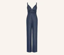 Jumpsuit Mit Glitzergarn blau