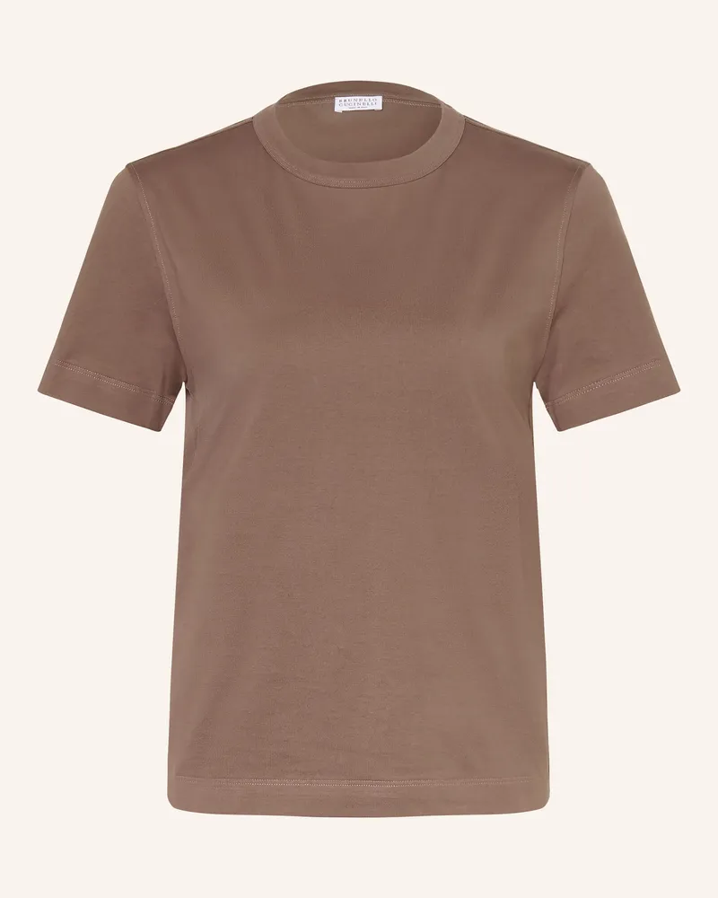 Brunello Cucinelli T-Shirt Mit Schmucksteinen braun Taupe