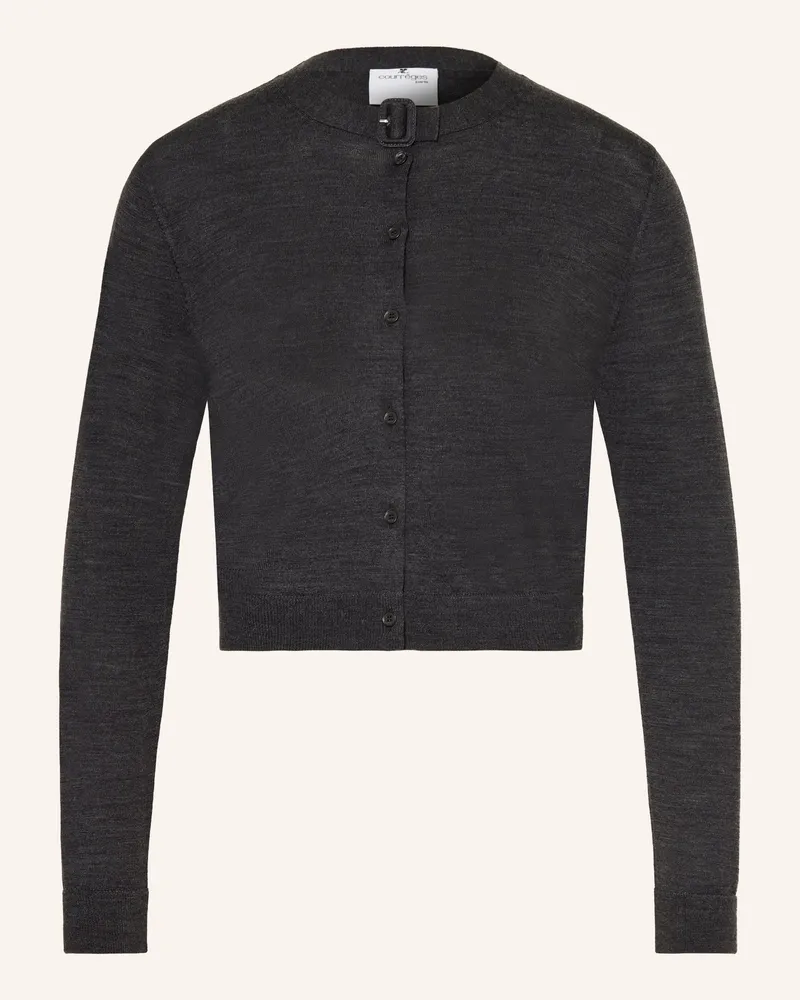 Courrèges Strickjacke Aus Merinowolle schwarz Dunkelgrau