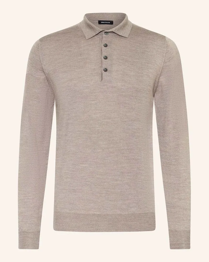 Dressler Strick-Poloshirt Beige