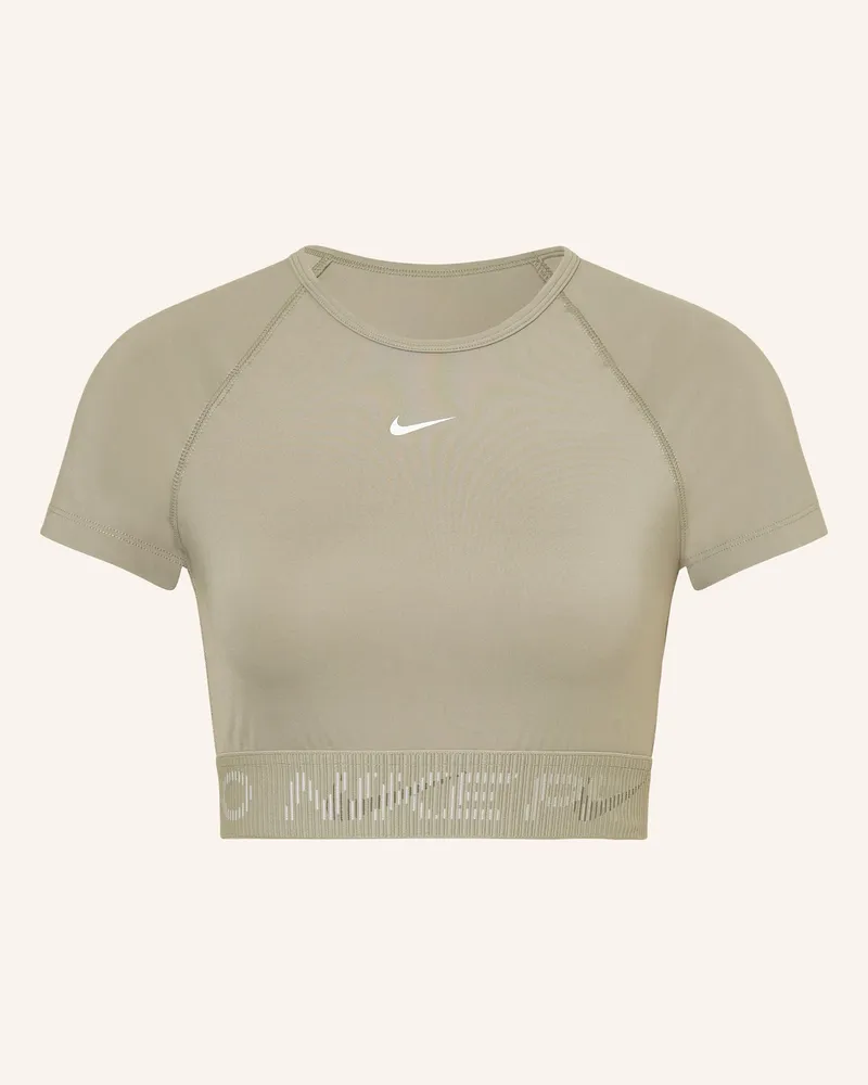 Nike Cropped-Shirt NIKE PRO Oliv