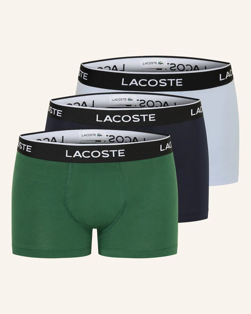 Lacoste 3er-Pack Boxershorts gruen Dunkelblau