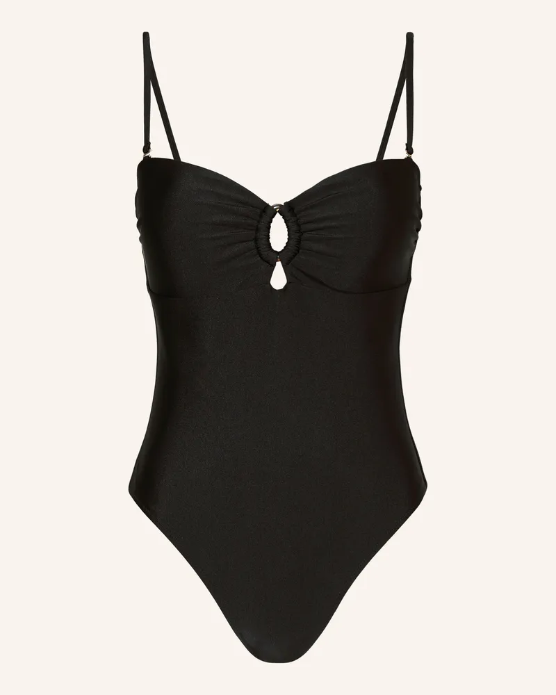 Mrs & HUGS Bandeau-Badeanzug mit Cut-outs Schwarz