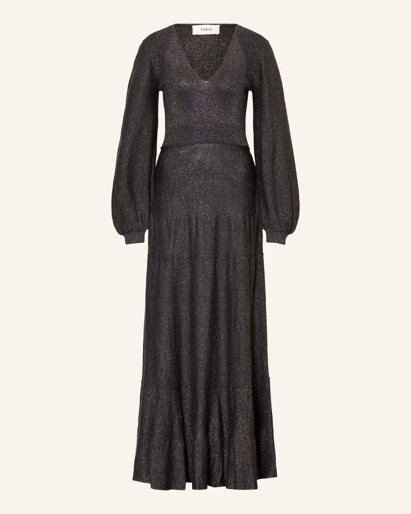 ba&sh Kleid Jenna Mit Glitzergarn blau Dunkelblau