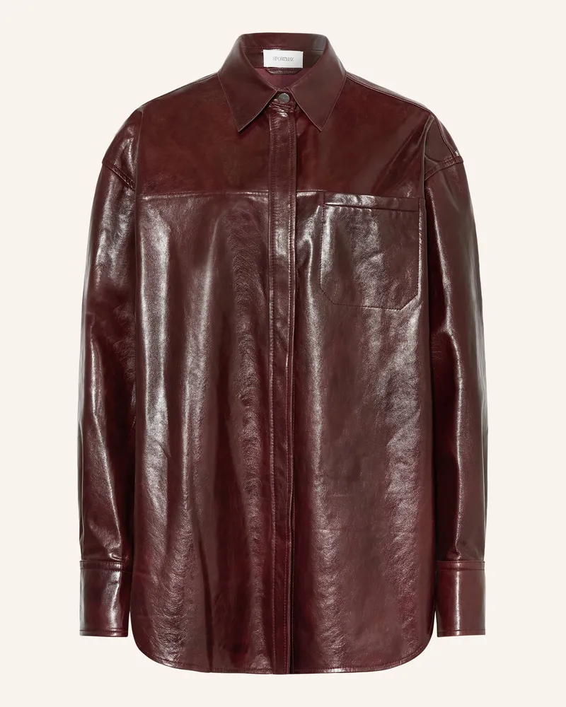 SPORTMAX Overjacket BOREL aus Leder Dunkelrot