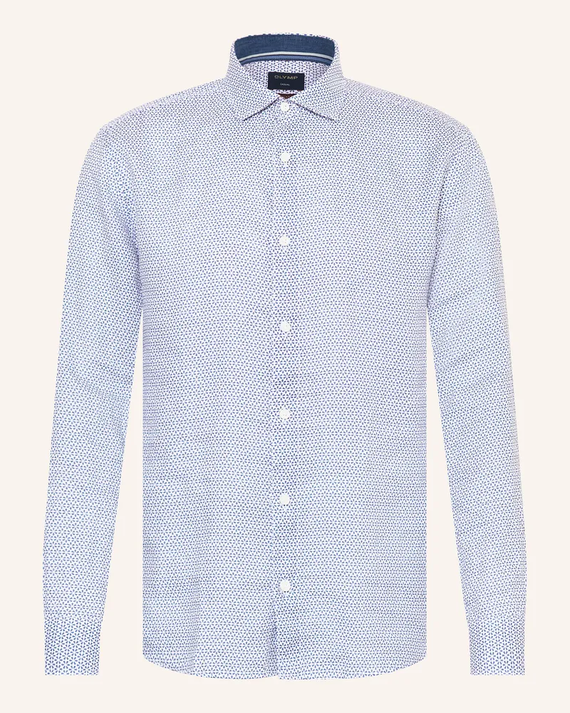 Olymp Hemd Casual regular fit aus Leinen Hellblau